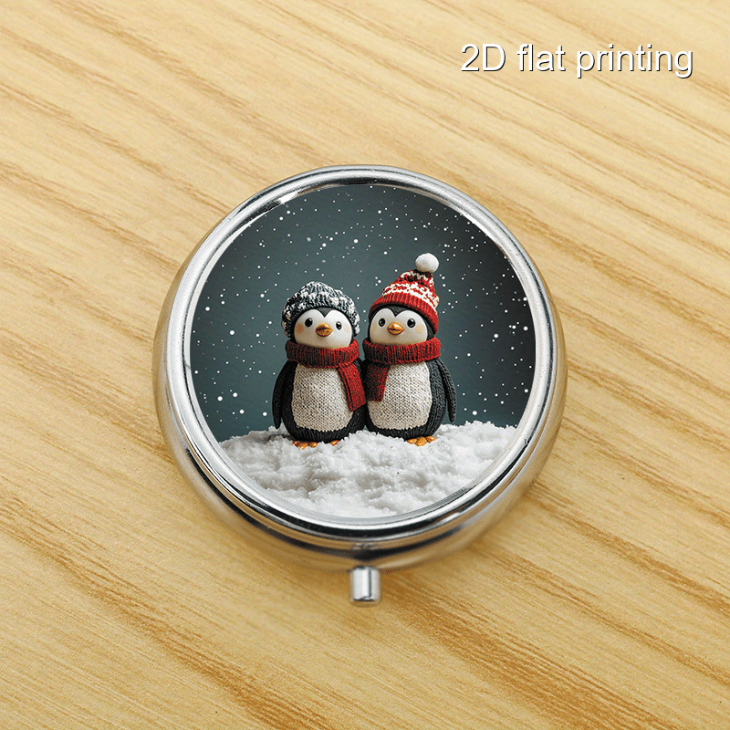 Travel Accessories As Gifts - Зимний Пингвин, круглая коробка с 7